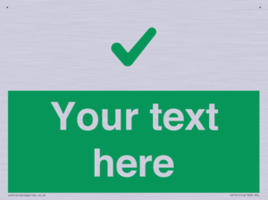 Custom green background, green tick sign